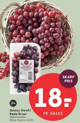 SPAR Gestus Stenfri Røde Druer tilbud