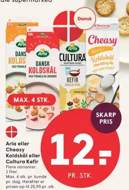 SPAR Arla eller Cheasy Koldskål / Cultura Kefir tilbud