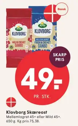 SPAR Klovborg Skæreost tilbud