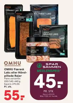 SPAR OMHU Færøsk laks / håndpillede rejer tilbud