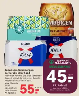 SPAR Jacobsen, Grimbergen, Somersby eller 1664 tilbud