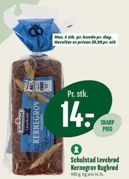 Min Købmand Schulstad Levebrød Kernegrov Rugbrød tilbud