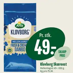 Min Købmand Klovborg Skæreost tilbud