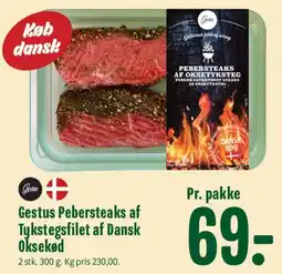 Min Købmand Gestus Pebersteaks af Tykstegsfilet af Dansk Oksekød tilbud
