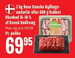 Min Købmand 2 kg Rose danske kyllinge-underlår eller 600 g hakket oksekød tilbud