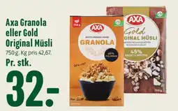 Min Købmand Axa Granola eller Gold Original Müesli tilbud