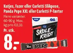 Min Købmand Katjes, Fazer eller Carletti slikposer m.fl. tilbud