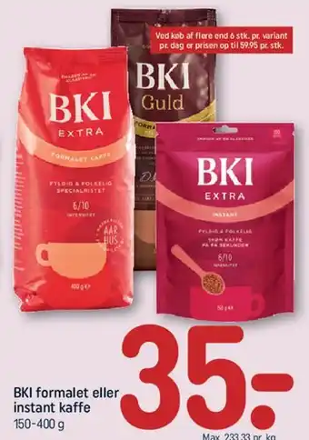 BKI formalet eller instant kaffe