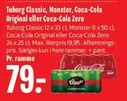 Min Købmand Tuborg Classic, Monster, Coca-Cola Original eller Coca-Cola Zero tilbud