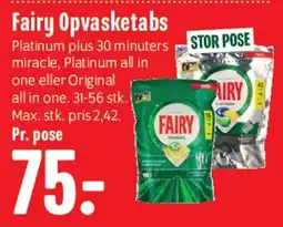 Min Købmand Fairy opvaskemiddel (poser / tabletter) tilbud