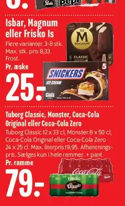 Min Købmand Assorterede drikkevarer og snacks (Tuborg/Monster/Coca‑Cola mv.) tilbud