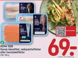 REMA 1000 Dansk laksefilet, rødspættefileter eller havtaskefileter tilbud