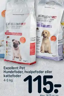 REMA 1000 Excellent Pet Hundefoder, hvalpefoder eller kattefoder 4-5 kg tilbud
