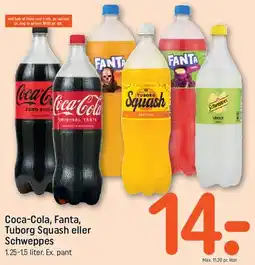REMA 1000 Coca-Cola, Fanta, Tuborg Squash eller Schweppes tilbud