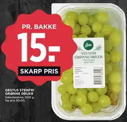 MENY Stenfri grønne druer tilbud