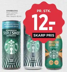 MENY Starbucks (Tripleshot / Protein drink) - flere varianter tilbud