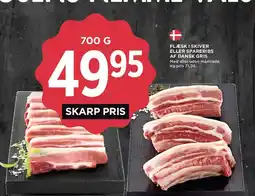 MENY Flæsk i skiver eller spareribs af dansk gris tilbud