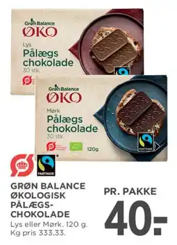 MENY Grøn Balance Økologisk Pålægschokolade tilbud