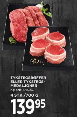 MENY Tykstegsbøffer eller tykstegs-medaljoner tilbud