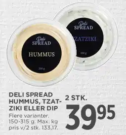 MENY Deli Spread (Hummus, Tzatziki eller Dip) tilbud