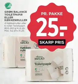 MENY Grøn Balance Toiletpapir eller Køkkenruller tilbud