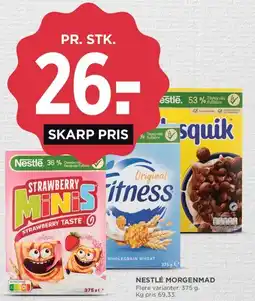 MENY Nestlé morgenmad (Strawberry Minis / Fitness / Nesquik) tilbud