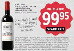 MENY Château La Rose Vircoulon Saint-Émilion Grand Cru 2022 tilbud