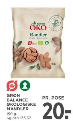 MENY Grøn Balance Økologiske Mandler tilbud