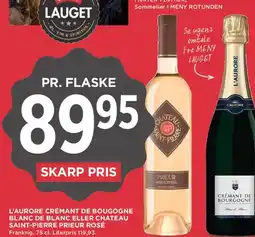 MENY L'Aurore Crémant de Bourgogne eller Château Saint-Pierre Prieur Rosé tilbud