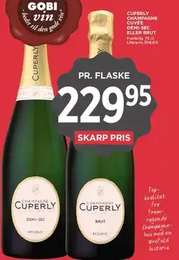 MENY Cuperly Champagne Cuvée (Demi-Sec eller Brut) tilbud