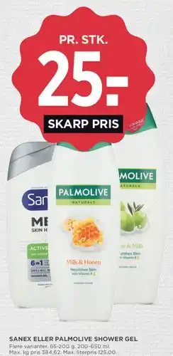 MENY Sanex eller Palmolive shower gel tilbud