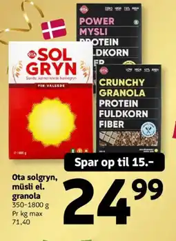 Løvbjerg Ota solgryn, müsli el. granola tilbud