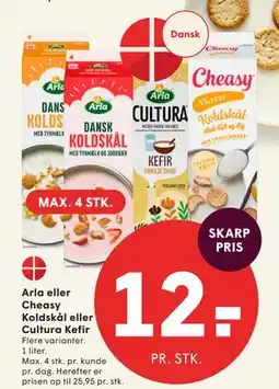 SPAR Arla eller Cheasy Koldskål eller Cultura Kefir tilbud