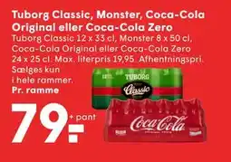 SPAR Tuborg Classic, Monster, Coca-Cola Original eller Coca-Cola Zero tilbud