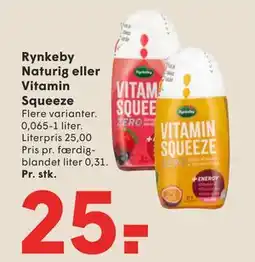 SPAR Rynkeby Naturig eller Vitamin Squeeze tilbud