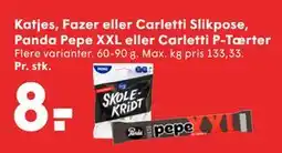 SPAR Katjes, Fazer eller Carletti Slikpose, Panda Pepe XXL eller Carletti P-Tærter tilbud