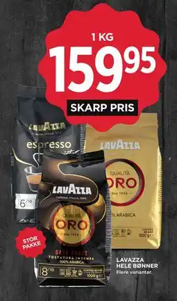MENY LAVAZZA HELE BØNNER tilbud