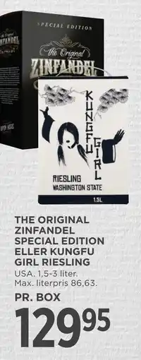 MENY THE ORIGINAL ZINFANDEL SPECIAL EDITION ELLER KUNGFU GIRL RIESLING tilbud
