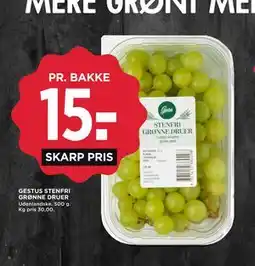 MENY GESTUS STENFRI GRØNNE DRUER tilbud