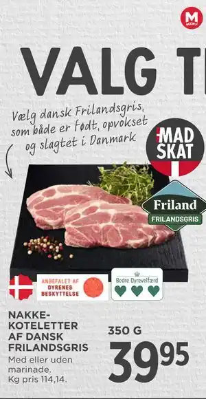 MENY NAKKEKOTELETTER AF DANSK FRILANDSGRIS tilbud