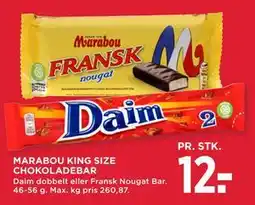 MENY MARABOU KING SIZE CHOKOLADEBAR tilbud