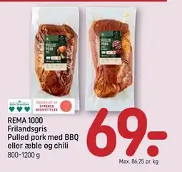 REMA 1000 REMA 1000 Frilandsgris Pulled pork med BBQ eller æble og chili tilbud