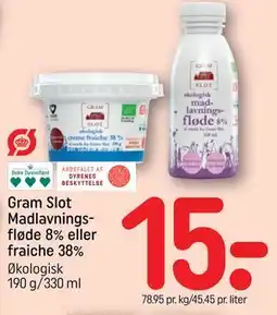 REMA 1000 Gram Slot Madlavningsfløde 8% eller fraiche 38% tilbud