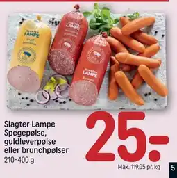 REMA 1000 Slagter Lampe Spegepølse, guldleverpølse eller brunchpølser tilbud