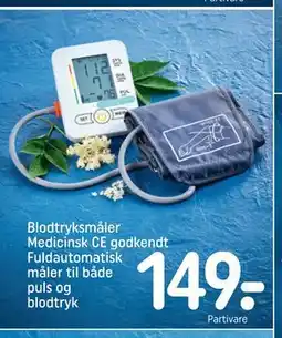 REMA 1000 Blodtryksmåler Medicinsk CE godkendt Fuldautomatisk måler til både puls og blodtryk tilbud