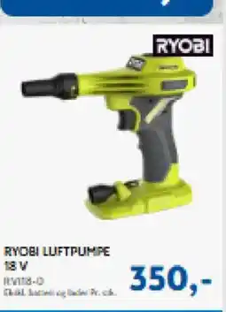 Davidsen Ryobi luftpumpe 18 v tilbud