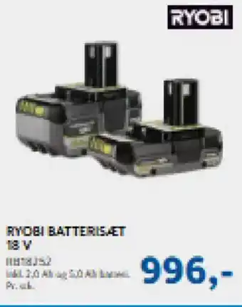 Davidsen Ryobi batterisæt 18 v tilbud
