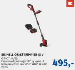 Davidsen Einhell græstrimmer 18 v ge-ct 18/25 tilbud