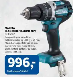 Davidsen Makita slagboremaskine 18 v tilbud