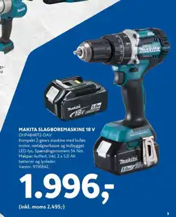 Davidsen MAKITA SLAGBOREMASKINE 18 V tilbud